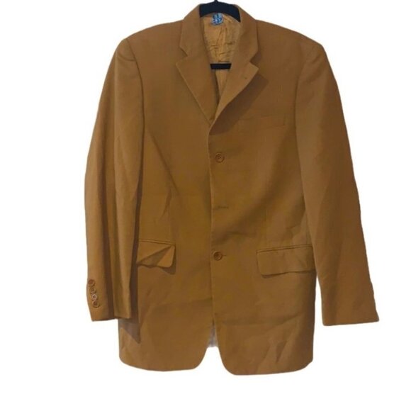 𝅺orvieto sand Notch Lapel Suit Modern slim fit wool linen blazer size 38R - Picture 1 of 8